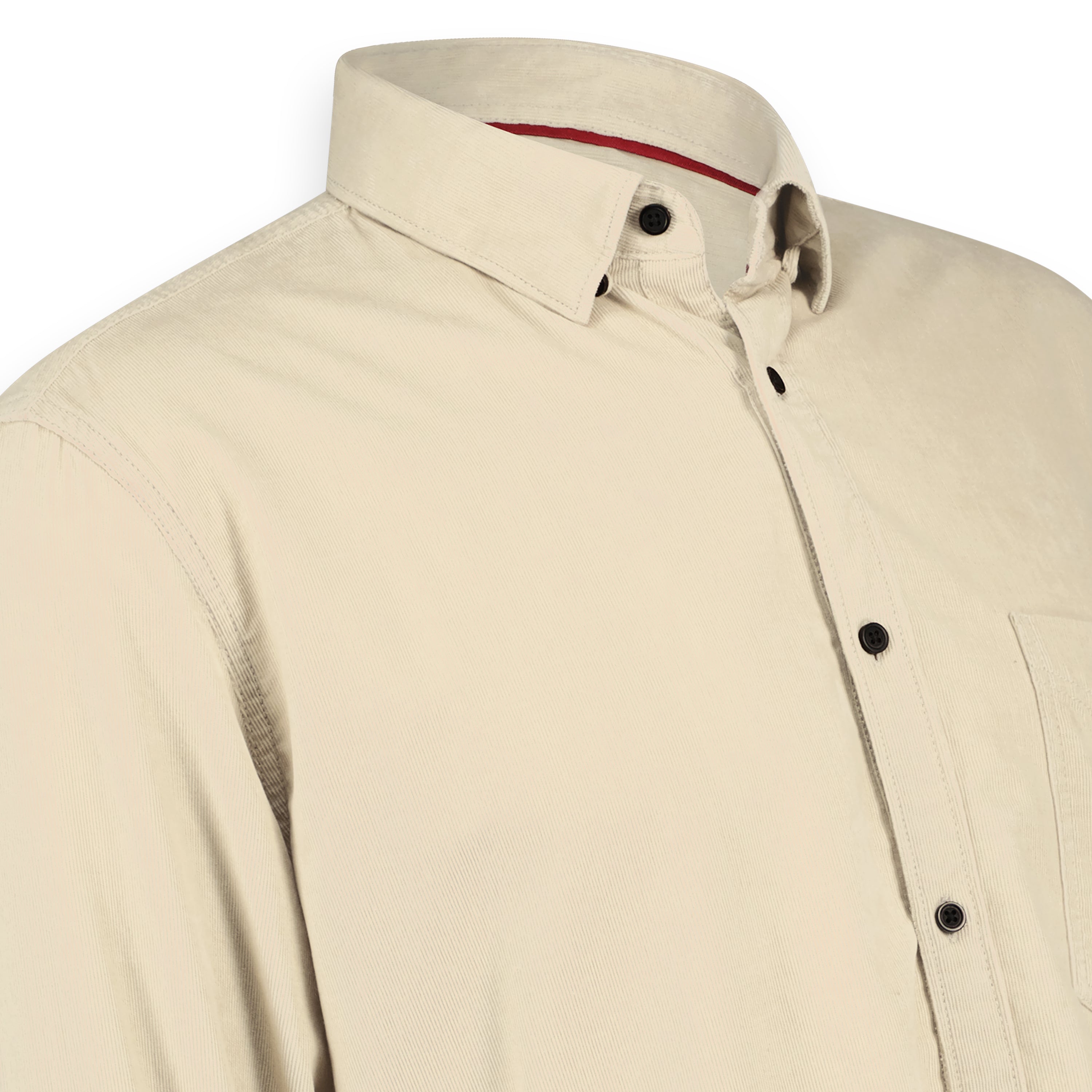 Men Shirt Corduroy Solid, Woven | Pale Khaki