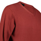 Men Pullover V-Neck Knit | Red Ochre