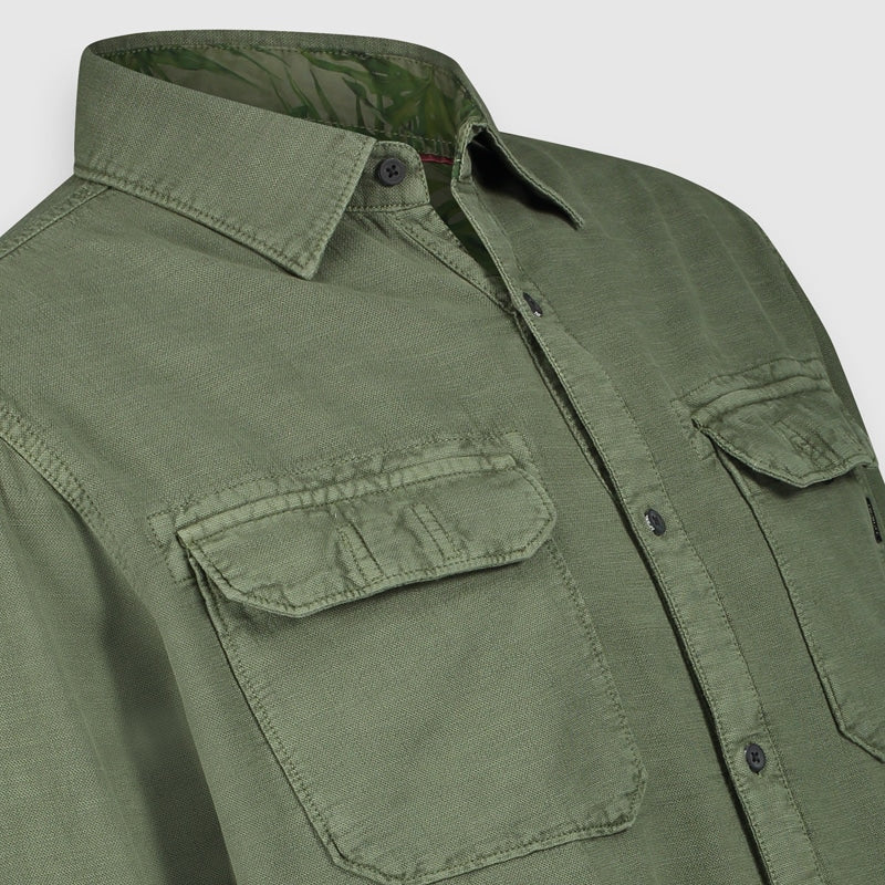 Shirt Explorer Bronze Green Collar Detail