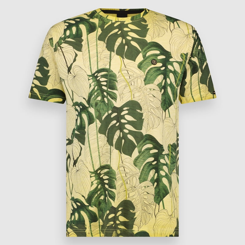 Tee Crew Allover Print Leaf Men T-Shirt | Minion Yellow
