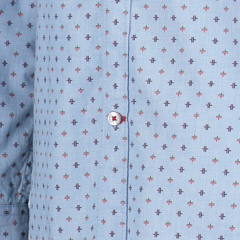 Shirt Fil A Fil Aop Infinity Button Detail