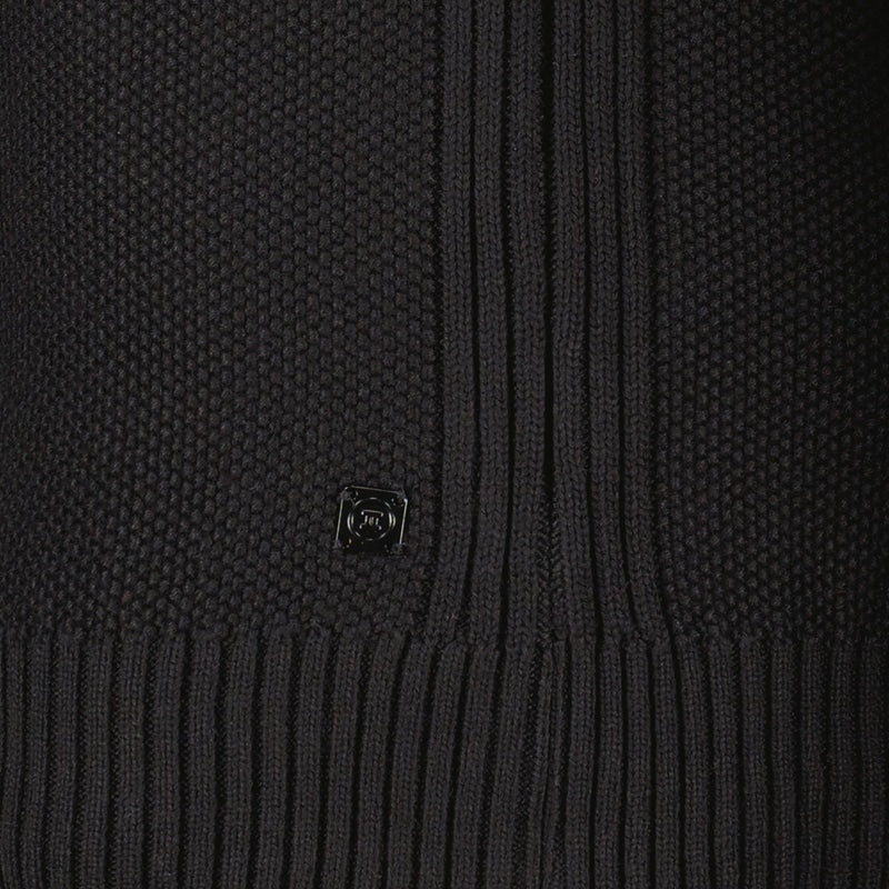 Knit Half Button | Black