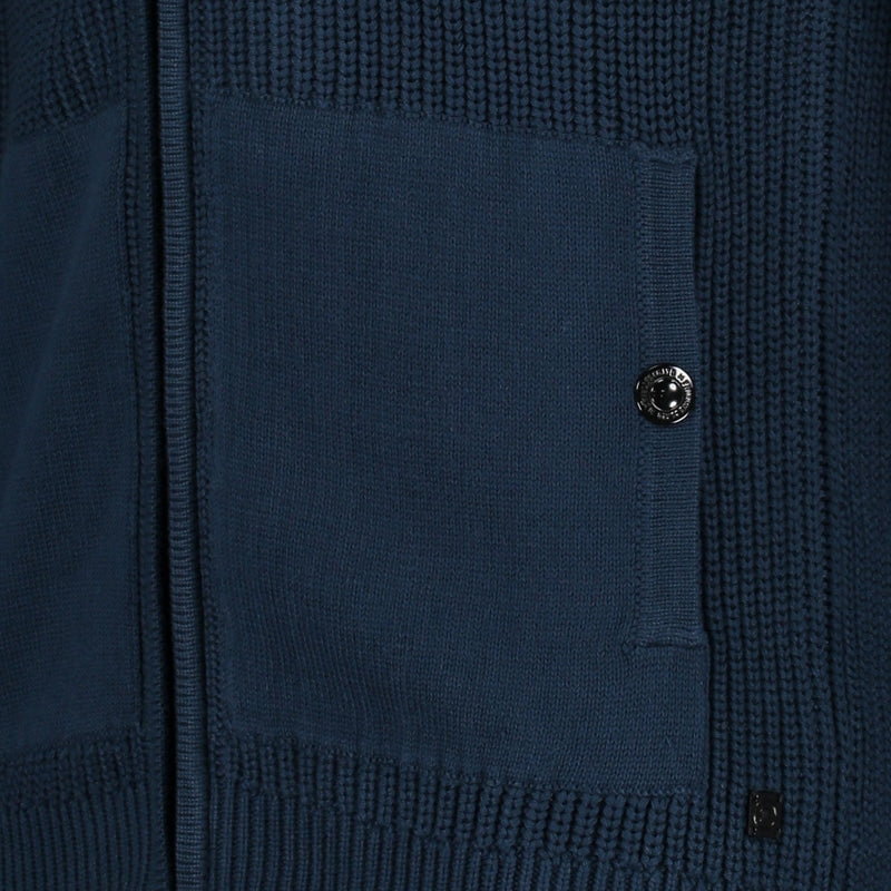 Knit Vest Rib Dress Blues Pocket Detail
