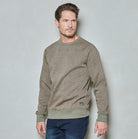 Men sweater crew allover print | Dusty Olive