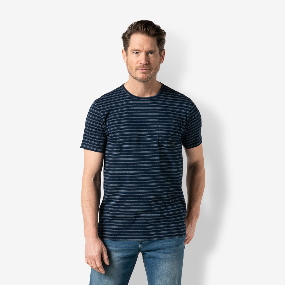 Men t.shirt indigo stripe | Pure Blue