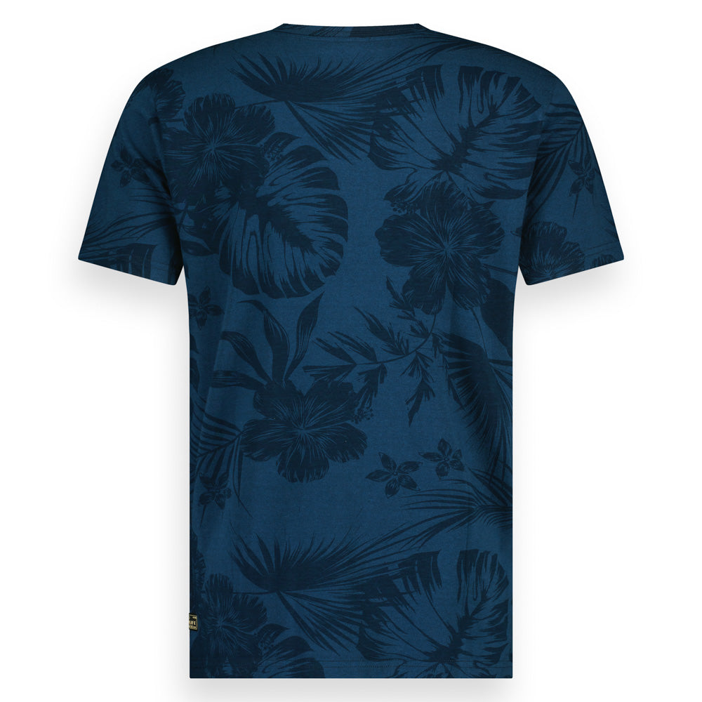Men t.shirt bamboo allover print | Navy Peony